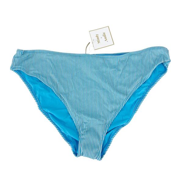 Andie Swim X Mindy The Bikini Bottoms Blue Stripe Brand NEW with Tags! XXXL - Picture 1 of 6